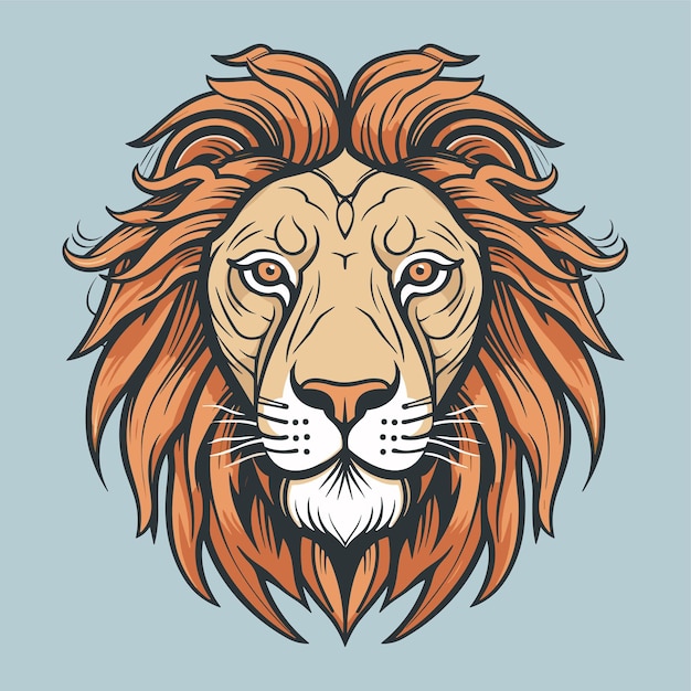 Ilustración de cabeza de león Un logotipo de cabeza de león Ilustración vectorial para una mascota y un tatuaje o un gráfico de camiseta