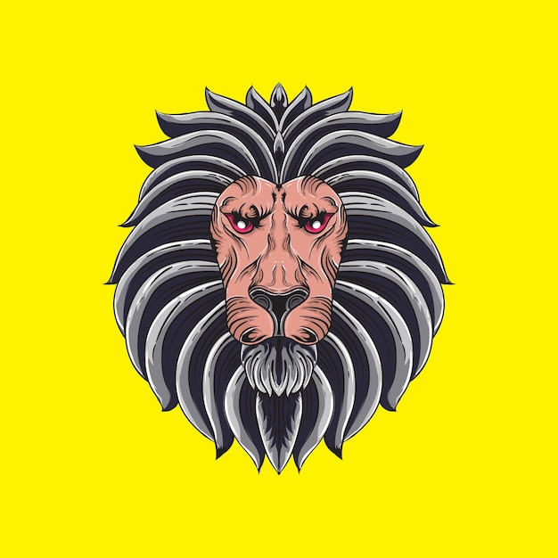 Ilustración de cabeza de león para la marca de camisetas y productos