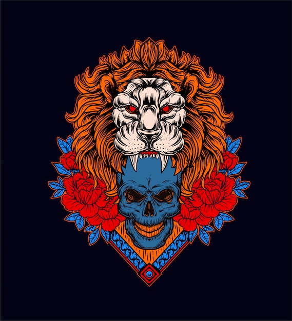 Vector ilustración de cabeza de león