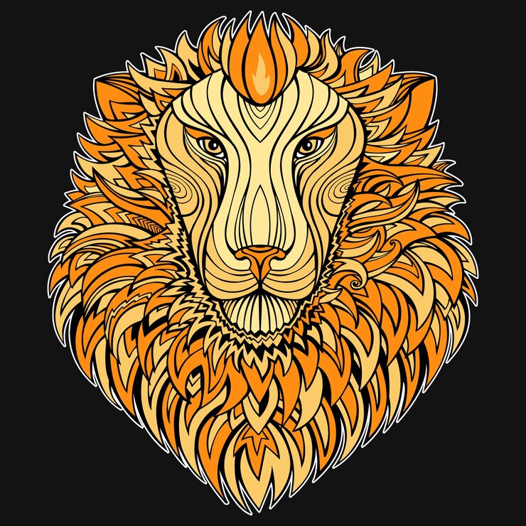 Ilustración de cabeza de león