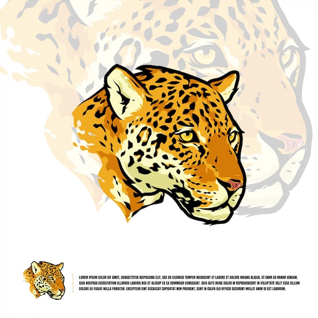 Vector ilustración de cabeza de leopardo