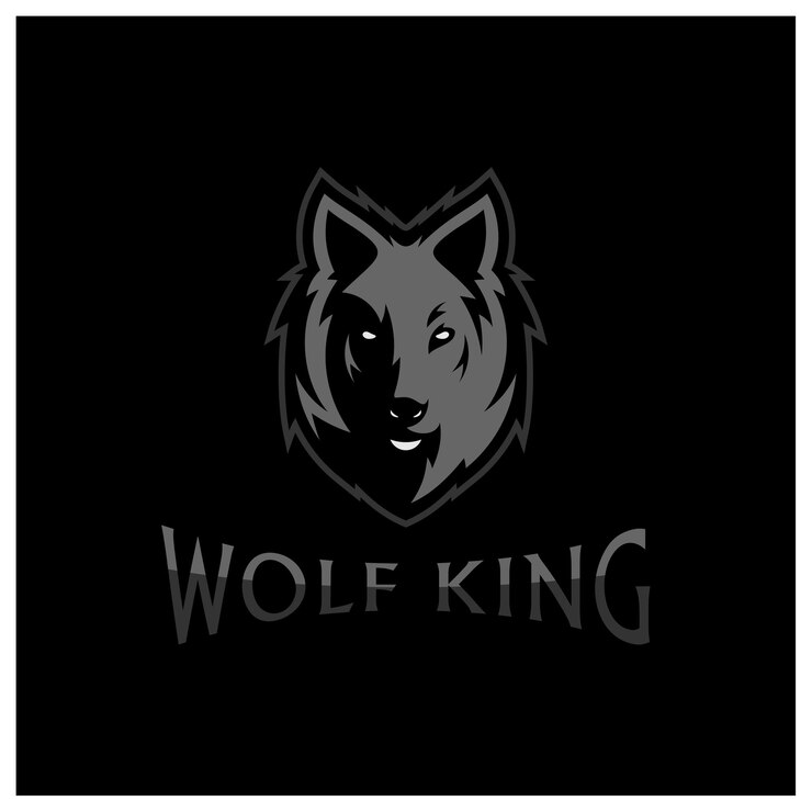 Vector ilustración de cabeza de lobo diseño de logotipo arte de vector de mascota de lobo imagen frontal simétrica de lobo que parece peligroso