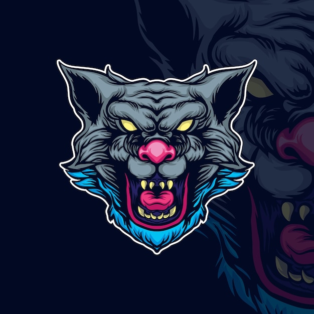 Ilustración de la cabeza del lobo