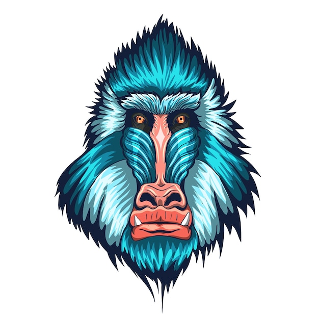 Ilustración de cabeza de mandril vector