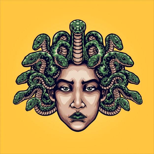 Ilustración de cabeza de medusa