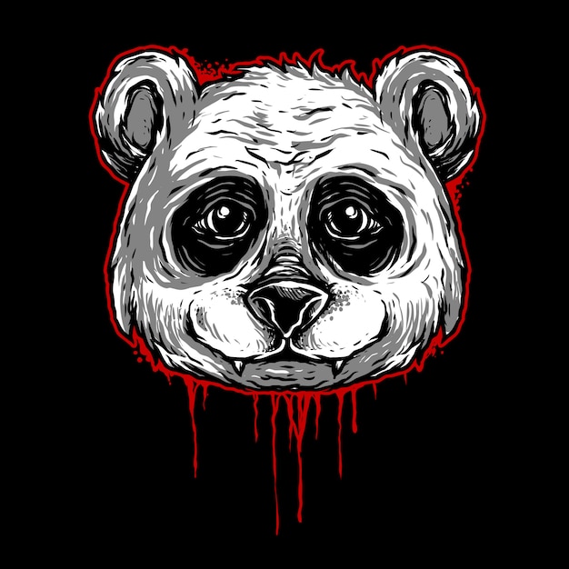 Ilustración de la cabeza de panda