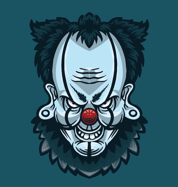 Ilustración de cabeza de payaso