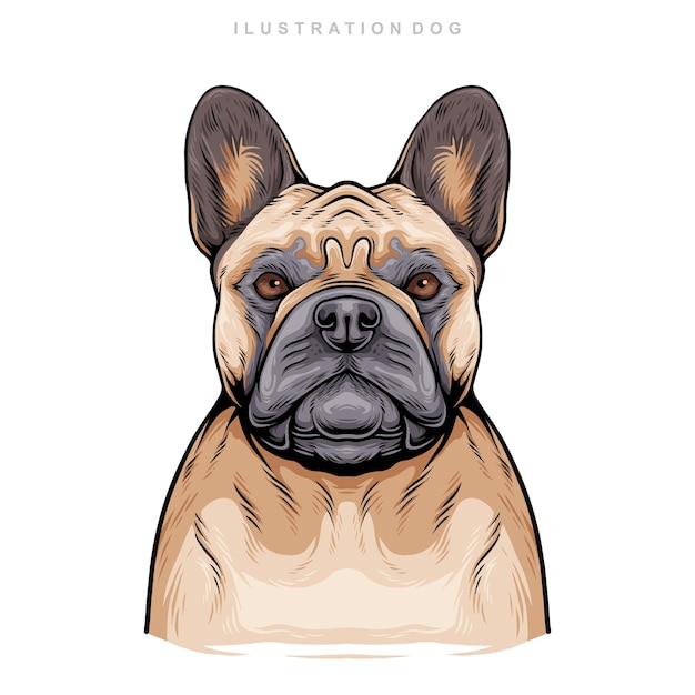 Vector ilustración de cabeza de perro colorido