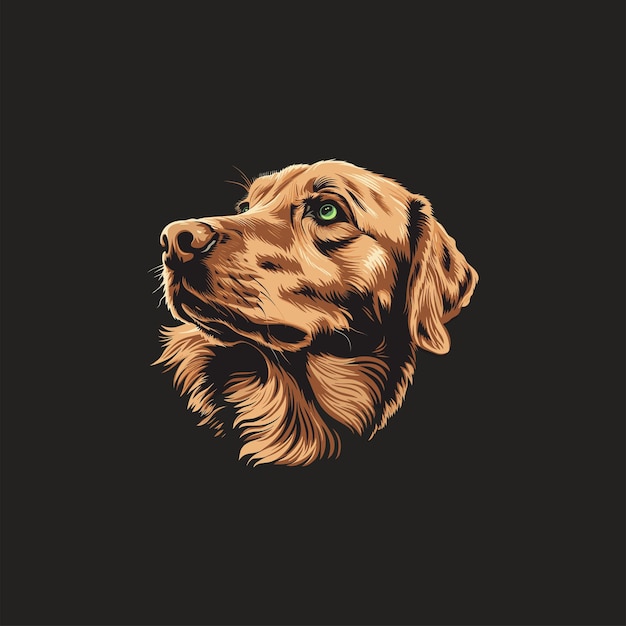 Ilustración de la cabeza de un perro Golden Retriever