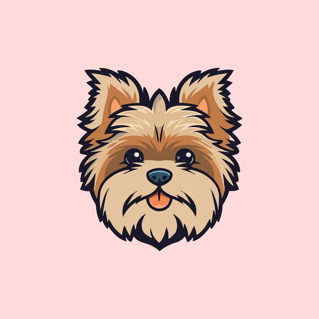 Vector ilustración de la cabeza del perro yorkshire terrier