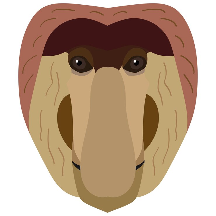 Ilustración de cabeza de probóscide logotipo de estilo plano Gráficos de vector de imagen de dibujos animados