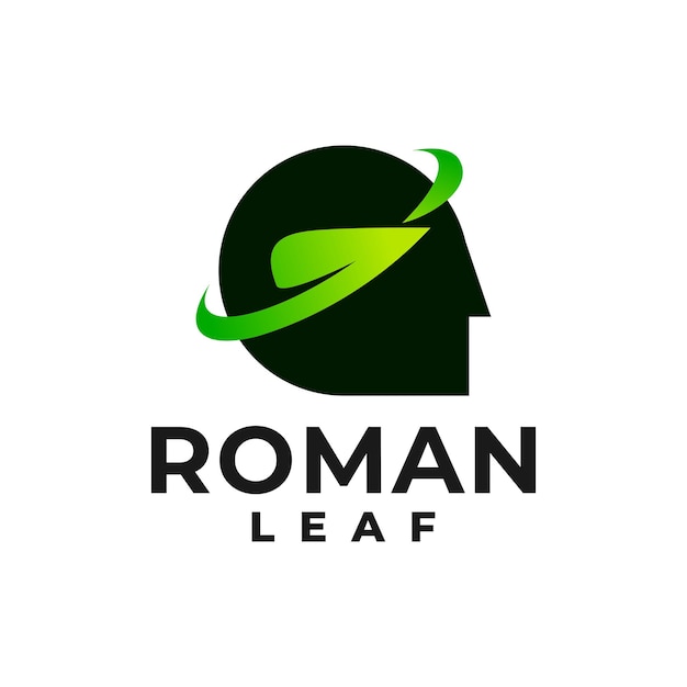 Ilustración de cabeza romana con hojas relacionadas con la ecología y el medio ambiente.