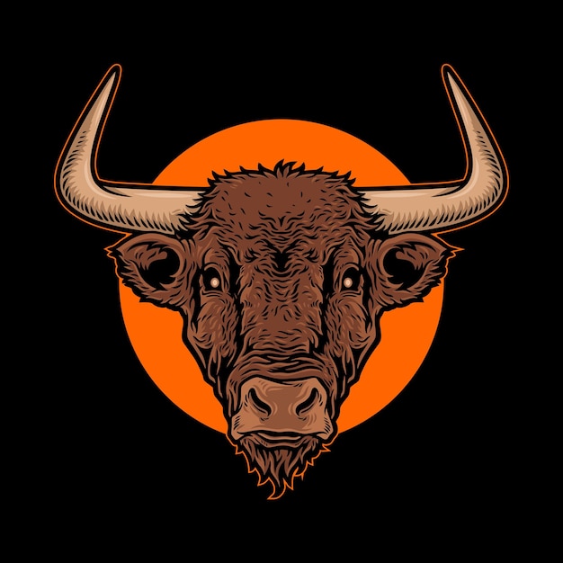 Vector ilustración cabeza de toro vector premium