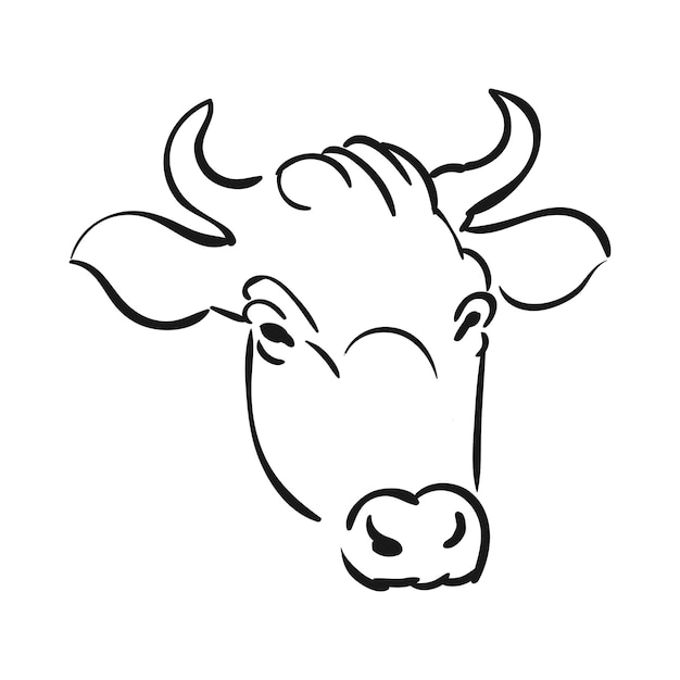 Ilustración de cabeza de vaca