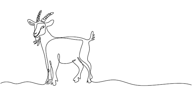 Ilustración de cabras en estilo de arte de línea