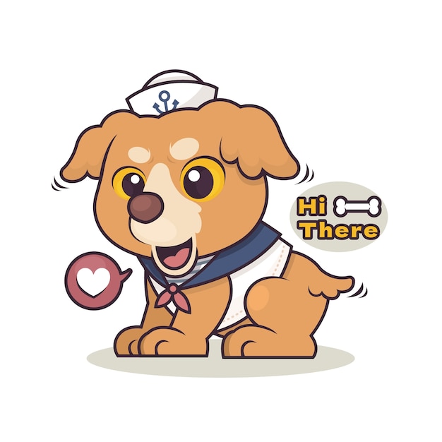 Ilustración de cachorro de dibujos animados dibujados a mano