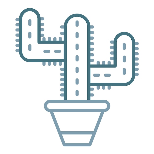 Ilustración del cactus duotono
