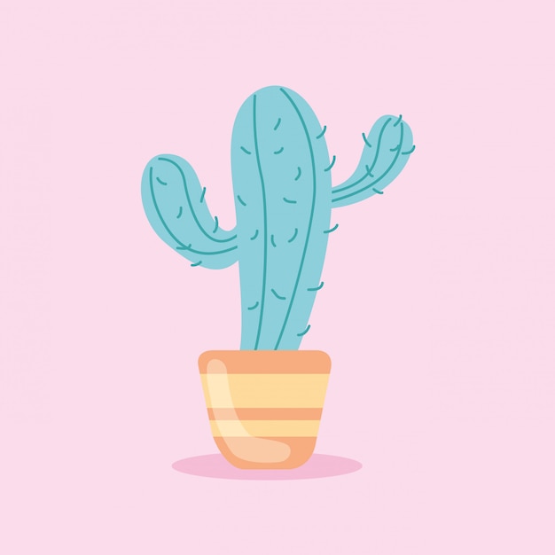 Ilustración de cactus lindo aislado en rosa