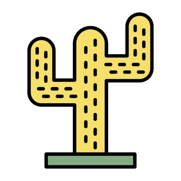 Ilustración de un cactus plano