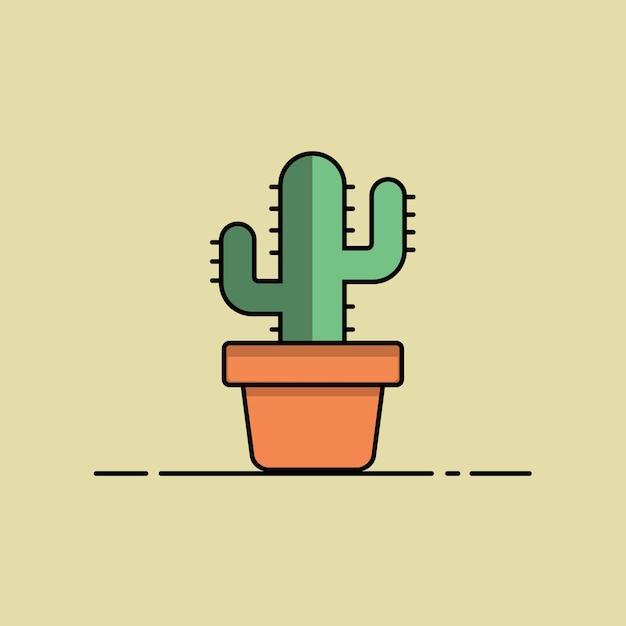 Ilustración de cactus plano