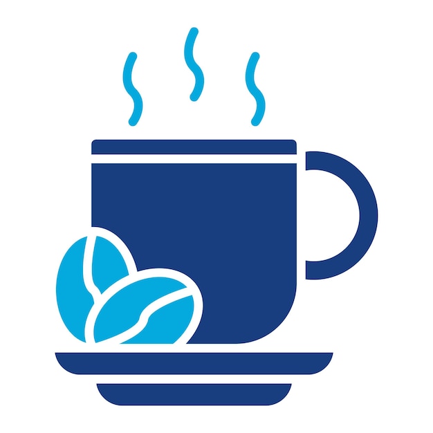Ilustración de café en dos tonos