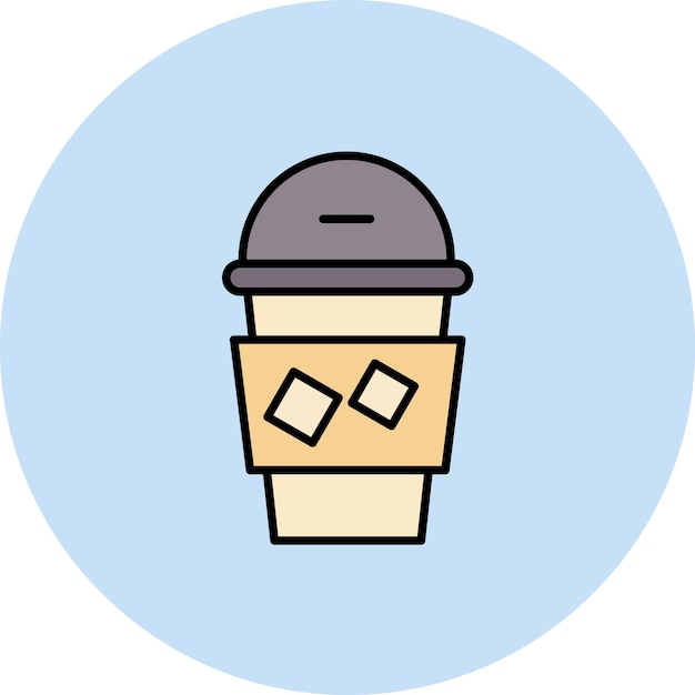 Ilustración de café frío y plano