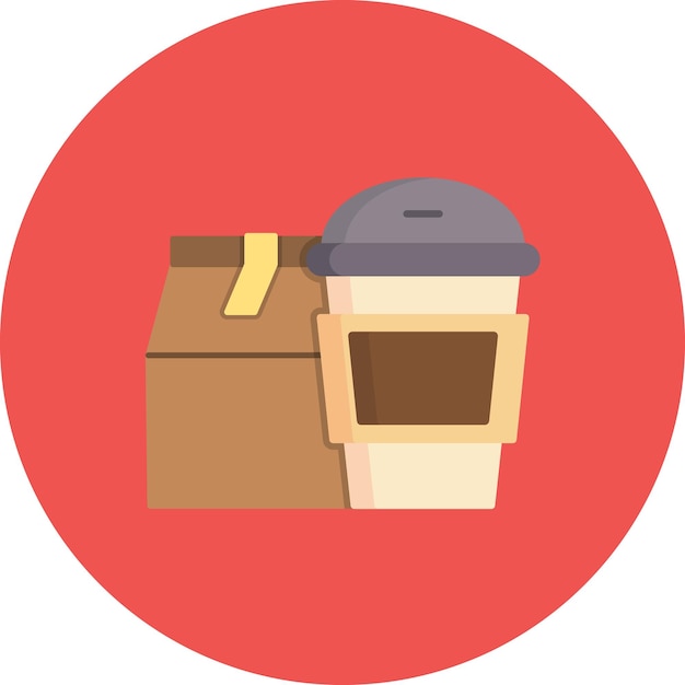Ilustración del café con leche plana