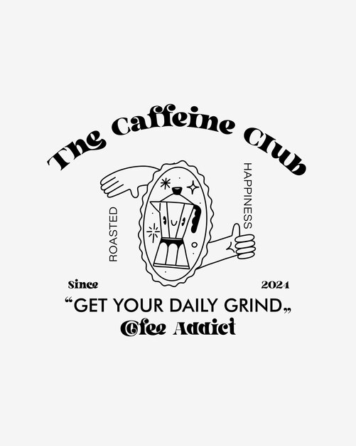 Ilustración de café linda lista para imprimir y editar