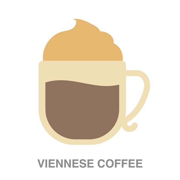 Ilustración de café vienés sobre fondo transparente