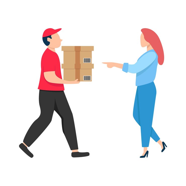 Vector ilustración de la caja de entrega