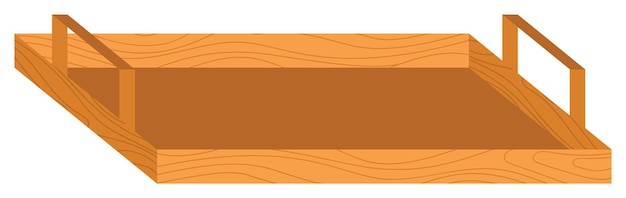 Ilustración de caja de madera vacía caja marrón almacenamiento gráfico de envío fondo blanco aislado