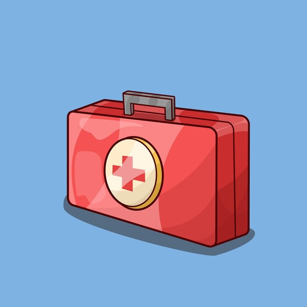 Ilustración de caja médica de maleta de primeros auxilios