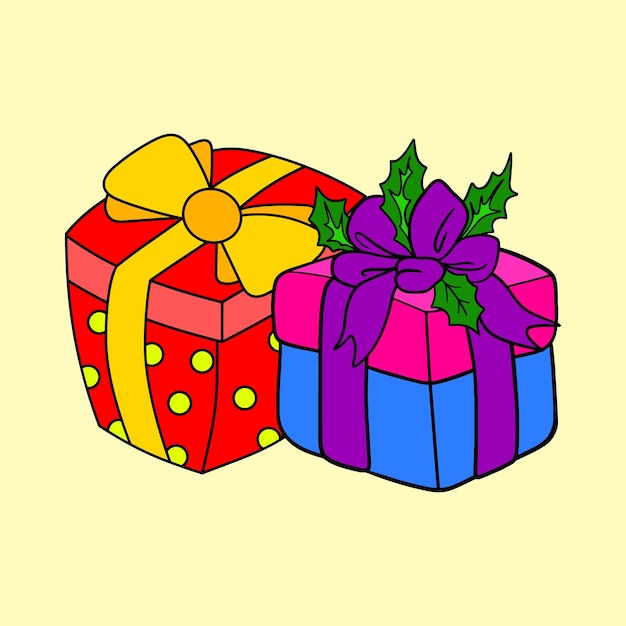 Ilustración de caja de regalo de navidad