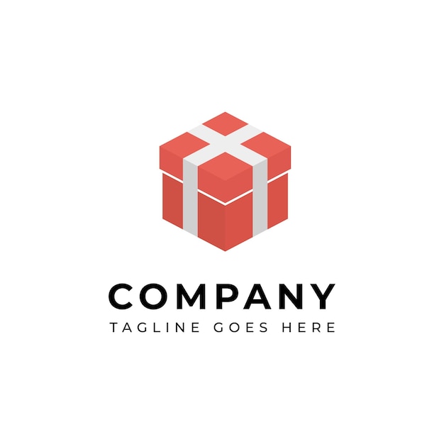 Ilustración Caja de regalo Tienda Sorpresa Recompensa Presente diseño de logotipo
