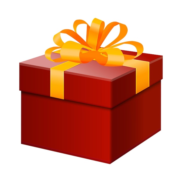 Ilustración de la caja de regalos en blanco