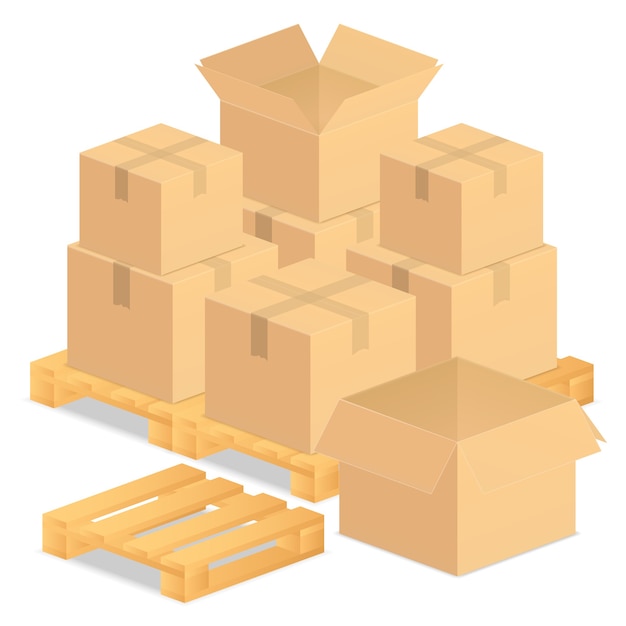 Ilustración de cajas de cartón