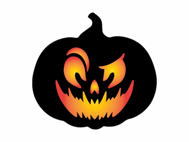 Ilustración de calabaza de cara de miedo de Halloween