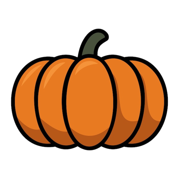 Ilustración de calabaza de dibujos animados con contorno de perno negro para la celebración del otoño y Halloween