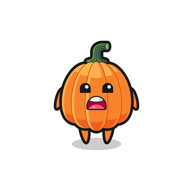 Ilustración de calabaza con expresión de disculpa diciendo que lo siento