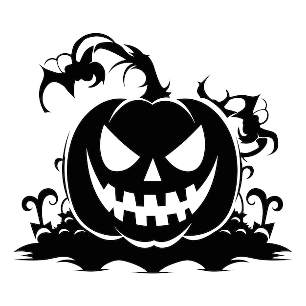 Ilustración de calabaza de Halloween aislada en fondo blanco para el logotipo de la camiseta