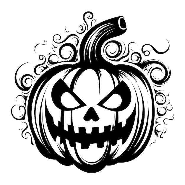 Ilustración de calabaza de Halloween aislada en fondo blanco para el logotipo de la camiseta