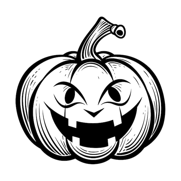 Ilustración de calabaza de Halloween aislada en fondo blanco para el logotipo de la camiseta