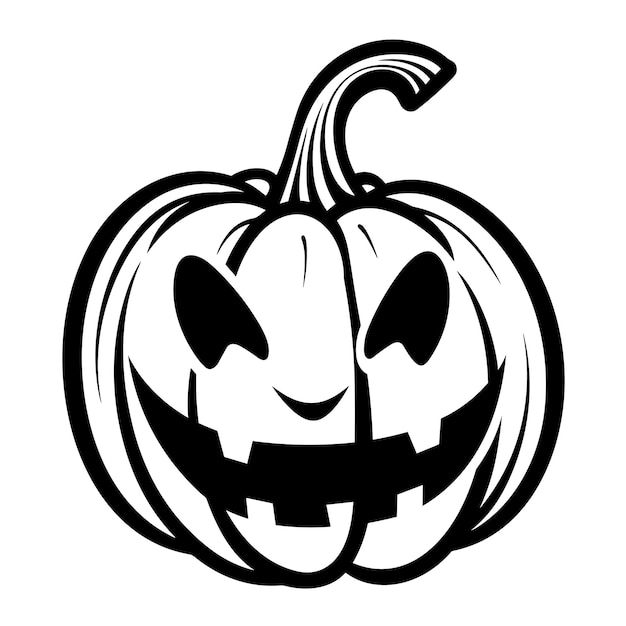 Ilustración de calabaza de Halloween aislada en fondo blanco para el logotipo de la camiseta