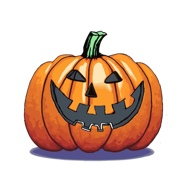 Ilustración de calabaza de Halloween dibujada a mano minimalista Diseño de vector de calabaza de Halloween