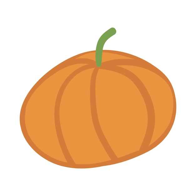 Ilustración de calabaza vectorial Estilo de dibujos animados de calabaza dibujado a mano Diseño aislado para pegatinas textil decoración del hogar