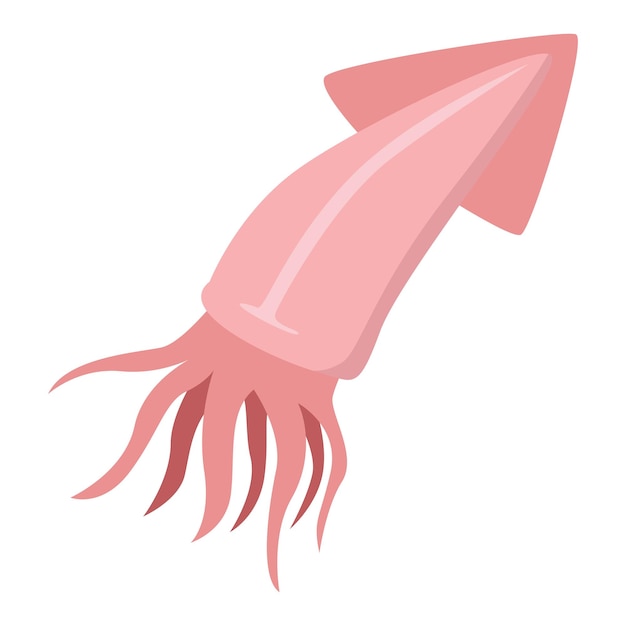 Ilustración de un calamar rosado