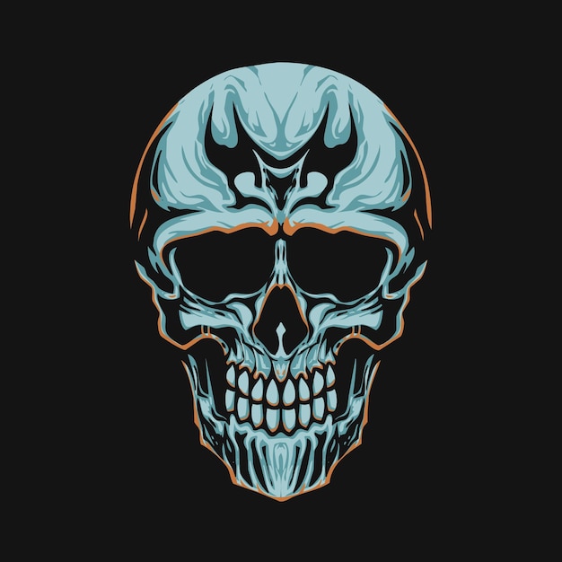 Vector ilustración de calavera azul