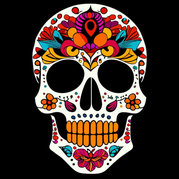 Ilustración de la calavera de la elegancia oscura para los rebeldes del diseño