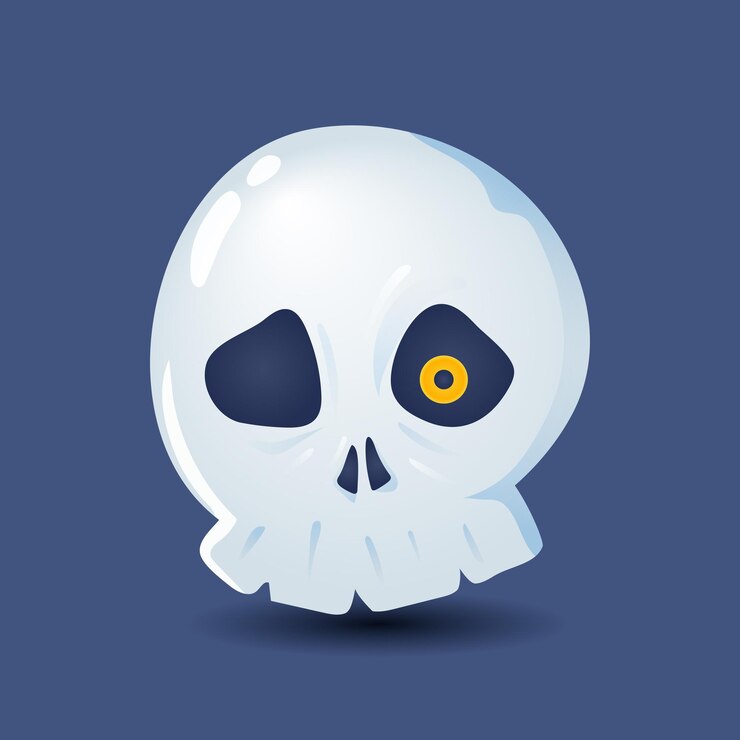 Vector ilustración de calavera espeluznante dibujada a mano