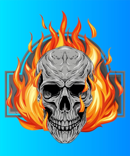 Ilustración de la calavera de fuego